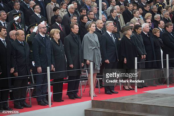 German Chancellor Angela Merkel, Grand Duke Henri of Luxembourg, Queen Mathilde of Belgium, King Philippe of Belgium, Princess Beatrix of The...