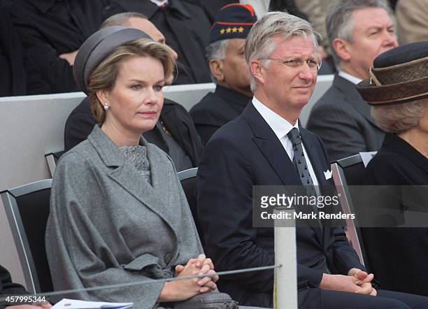 Queen Mathilde and King Philippe of Belgium attend the Commemoration of 100th Anniversary of WWI marking one hundred years since the start of the...