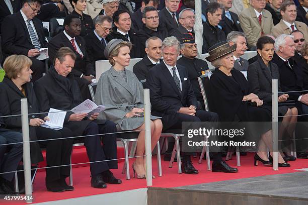 German Chancellor Angela Merkel, Grand Duke Henri of Luxembourg, Queen Mathilde of Belgium, King Philippe of Belgium, Princess Beatrix of The...