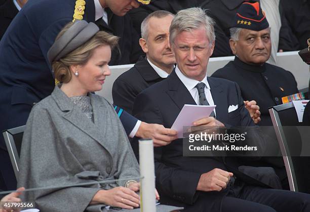 Queen Mathilde and King Philippe of Belgium attend the Commemoration of 100th Anniversary of WWI marking one hundred years since the start of the...
