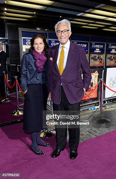 Lucy Tang and Sir David Tang attend the screening of the new Annabel's Docu-Film "A String of Naked Lightbulbs" at The Curzon Mayfair on October 28,...