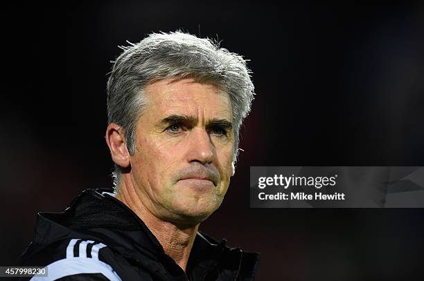 Manager Alan Irvine of West Brom looks on during the Capital One Cup Fourth Round match between Bournemouth and West Bromwich Albion at Goldsands...