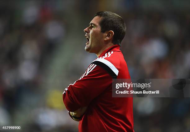 Sheffield United manager Nigel Clough during the Capital One Cup Fourth Round match between MK Dons and Sheffield United at Stadium mk on October 28,...