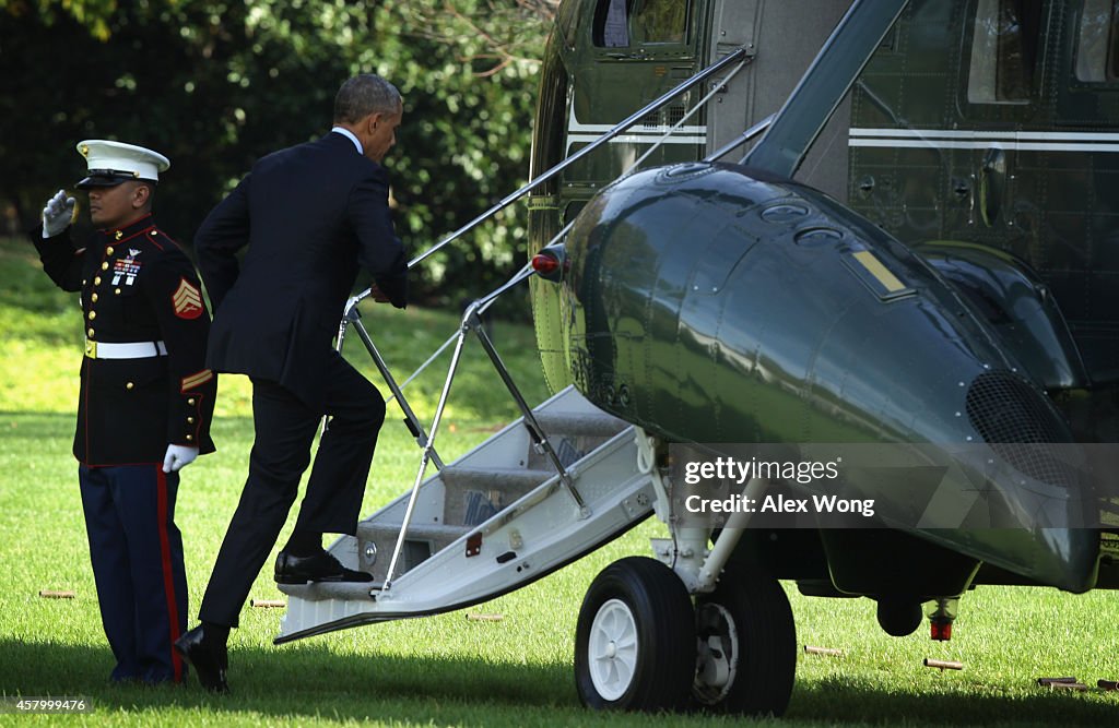 President Obama Makes Statement Before Departing The White House