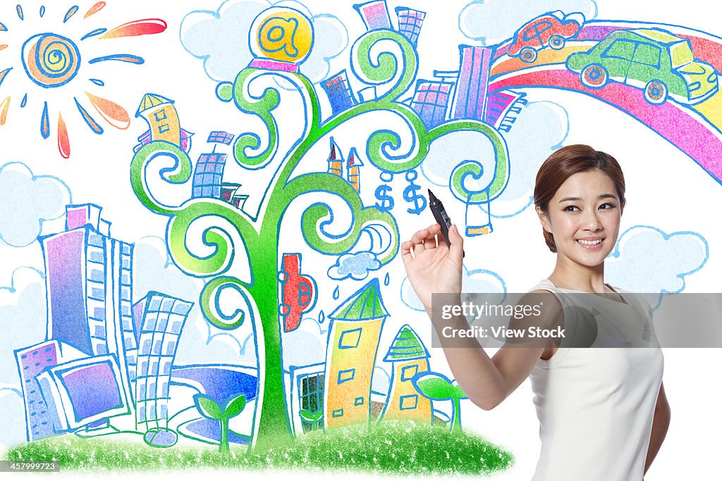 Portrait of young woman