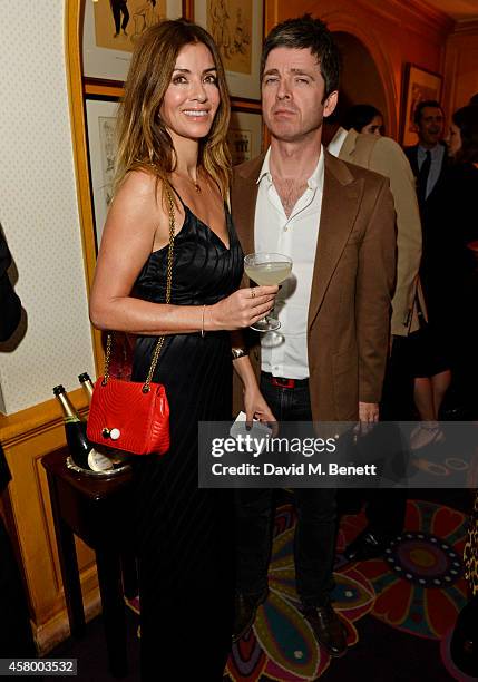 Sara Macdonald and Noel Gallagher attend the launch of Annabel's Docu-Film "A String of Naked Lightbulbs" at Annabel's on October 28, 2014 in London,...