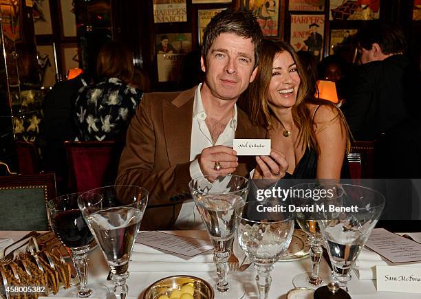 Noel Gallagher and Sara Macdonald attend the launch of Annabel's Docu-Film "A String of Naked Lightbulbs" at Annabel's on October 28, 2014 in London,...