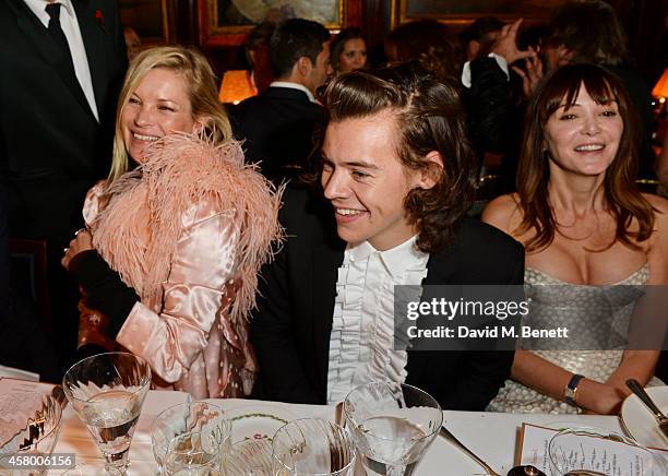 Kate Moss, Harry Styles and Annabelle Neilson attend the launch of Annabel's Docu-Film "A String of Naked Lightbulbs" at Annabel's on October 28,...