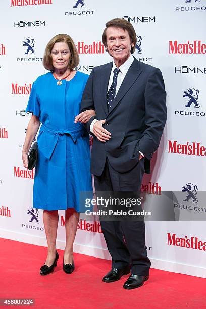 Singer Raphael and his wife Natalia Figueroa attend the Men's Health Awards Gala at Goya Theatre on October 28, 2014 in Madrid, Spain.