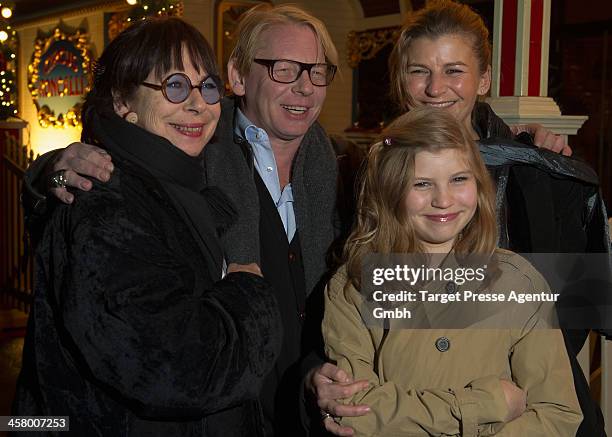 Monika Hansen, Ben Becker, Lilith Becker and Astrid Seidl attend the 10th Roncalli Christmas Circus at Tempodrom on December 19, 2013 in Berlin,...