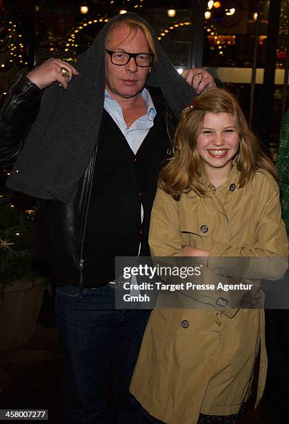 Ben Becker and his daughter Lilith Becker attend the 10th Roncalli Christmas Circus at Tempodrom on December 19, 2013 in Berlin, Germany.