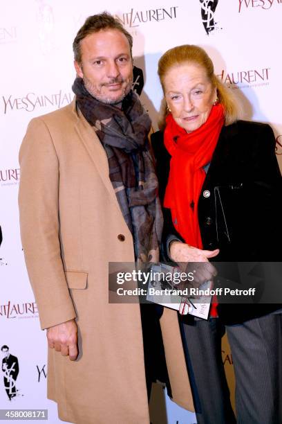 Olivier Dialobos and Doris Brynner attend the 'Yves Saint Laurent' Paris movie Premiere at Cinema UGC Normandie on December 19, 2013 in Paris, France.