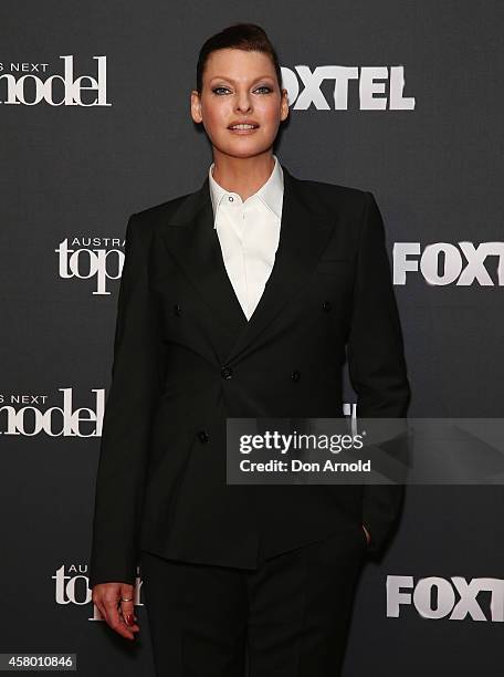 Linda Evangelista poses at the set of Australia's Next Top Model on October 29, 2014 in Sydney, Australia.