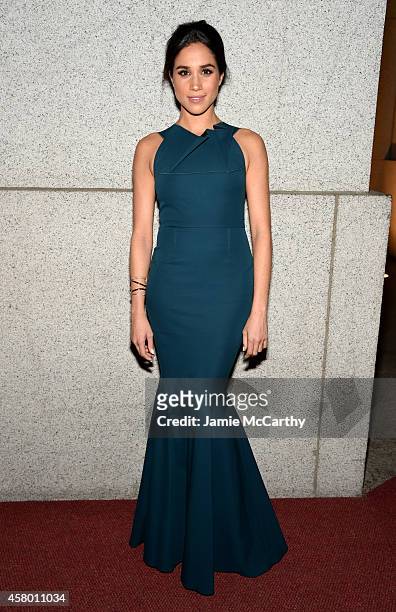 Model Meghan Markle attends the Elton John AIDS Foundation's 13th Annual An Enduring Vision Benefit at Cipriani Wall Street on October 28, 2014 in...