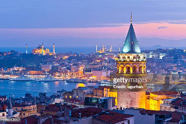 istanbul, türkei - galata tower stock-fotos und bilder