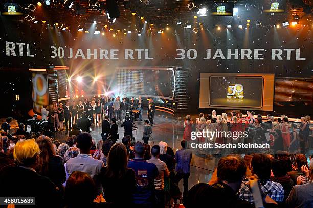 General view of the taping of the anniversary show '30 Jahre RTL - Die grosse Jubilaeumsshow mit Thomas Gottschalk' on December 19, 2013 in Huerth,...