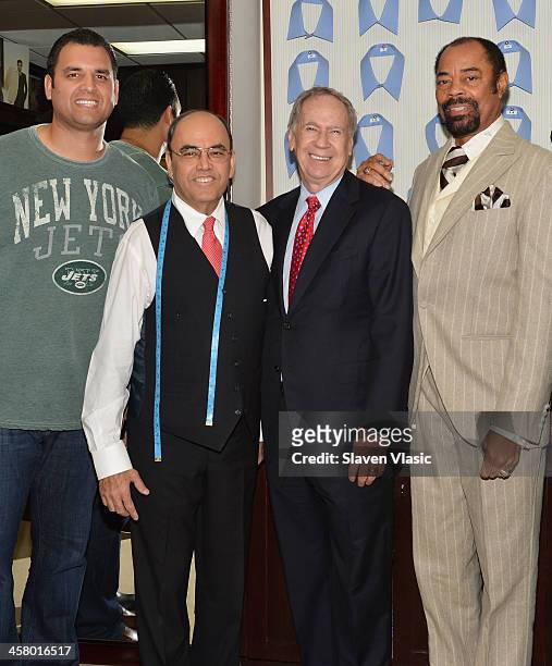 Former Jets player Anthony Becht, Mohan Ramchandani, Doe Fund founder George McDonald and former basketball player Walt "Clyde" Frasier attend the...