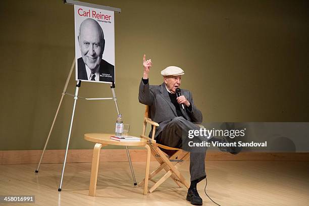 Comedian Carl Reiner signs and discusses his new book "I Remember Me" at Santa Monica Library on December 19, 2013 in Santa Monica, California.