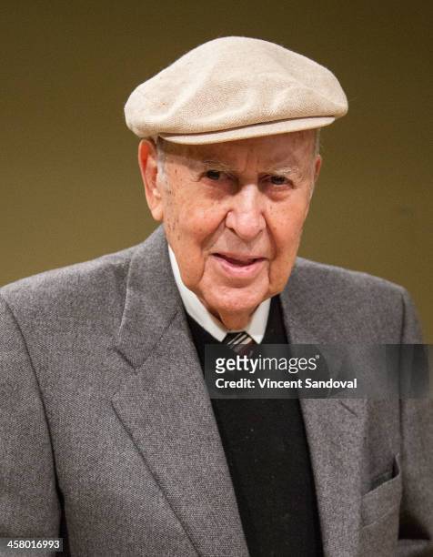 Comedian Carl Reiner signs and discusses his new book "I Remember Me" at Santa Monica Library on December 19, 2013 in Santa Monica, California.