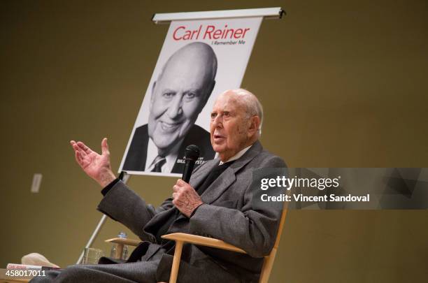 Comedian Carl Reiner signs and discusses his new book "I Remember Me" at Santa Monica Library on December 19, 2013 in Santa Monica, California.