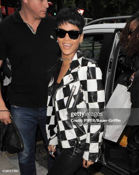 Rihanna pictured arriving at her hotel on September 11, 2013 in London, United Kingdom.