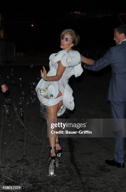 Lady Gaga leaves the Roundhouse after her iTunes Festival gig on September 02, 2013 in London, United Kingdom.