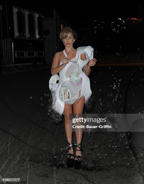 Lady Gaga leaves the Roundhouse after her iTunes Festival gig on September 02, 2013 in London, United Kingdom.