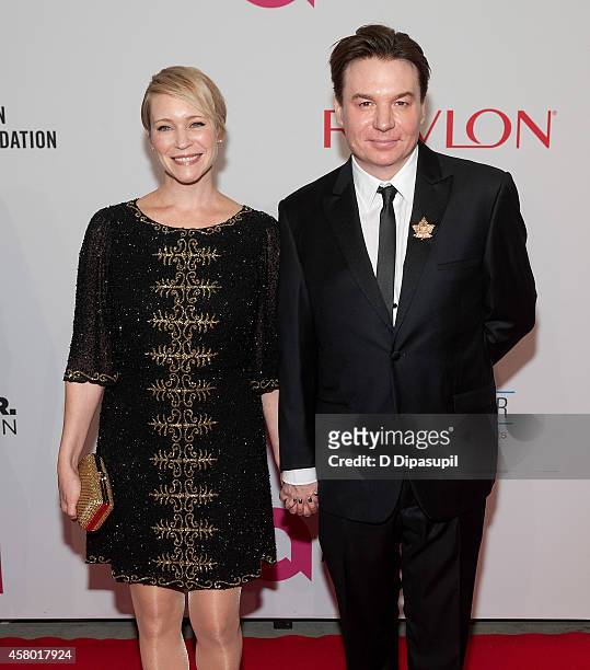 Mike Myers and wife Kelly Tisdale attend the Elton John AIDS Foundation's 13th Annual An Enduring Vision Benefit at Cipriani Wall Street on October...
