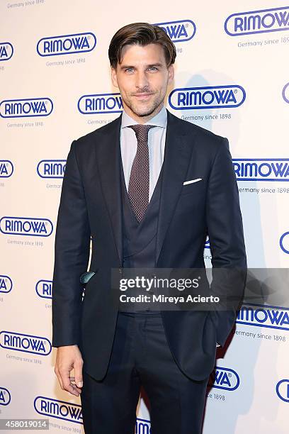 Model Johannes Huebl attends Rimowa NYC Store Grand Opening at Rimowa on October 28, 2014 in New York City.