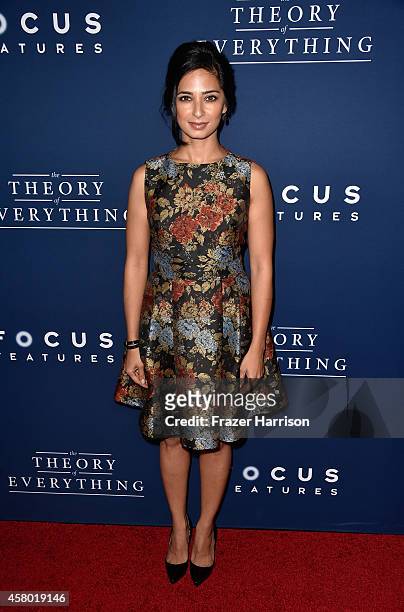 Actress Aarti Mann arrives to the Premiere of Focus Features' "The Theory Of Everything" at AMPAS Samuel Goldwyn Theater on October 28, 2014 in...