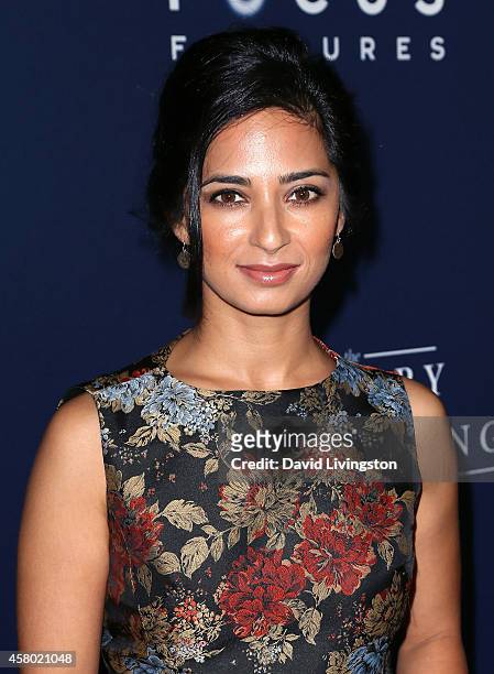 Actress Aarti Mann attends the premiere of Focus Features' "The Theory of Everything" at the AMPAS Samuel Goldwyn Theater on October 28, 2014 in...