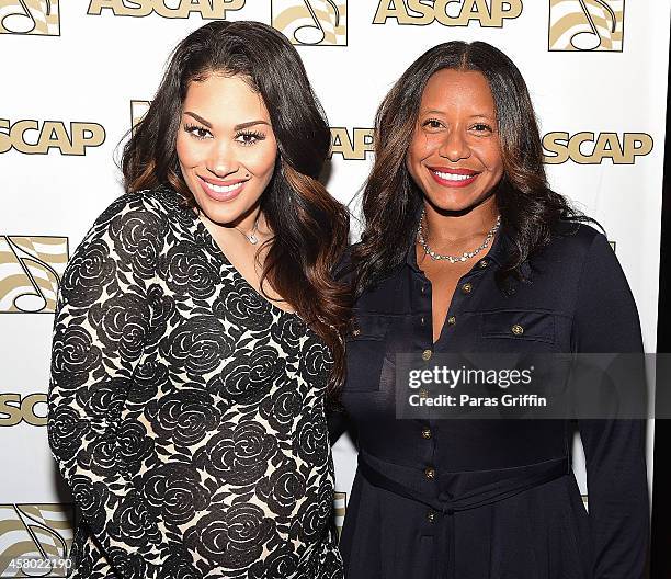 Recording artist KeKe Wyatt and Omara S. Harris attend the ASCAP Rhythm And Soul Presents Women Behind The Music Atlanta Edition at Negril Village on...