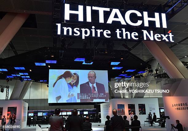 Japan's electronics giant Hitachi has a high-tech convention in Tokyo on October 29, 2014. Hitachi said its net profit for the six months to...