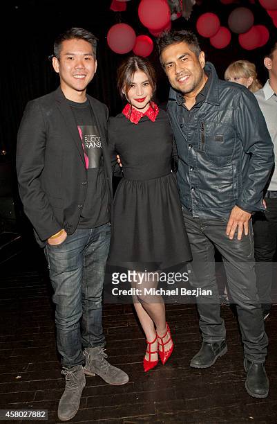 Producer Albert Chang, actress Anne Curtis and director Francis dela Torre attends the Los Angeles Premiere Of "Blood Ransom" on October 28, 2014 in...