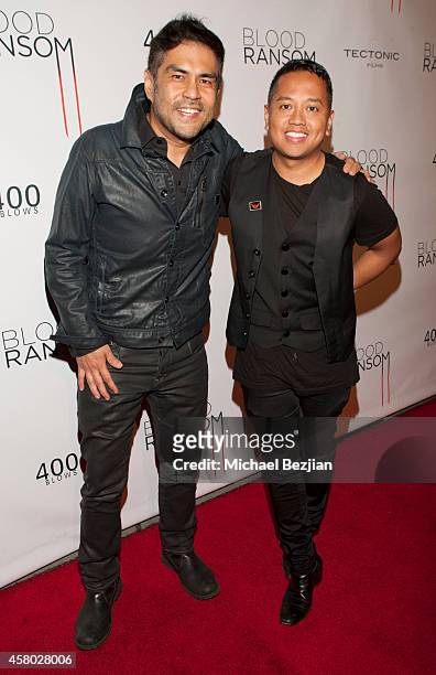 Director Francis dela Torre and Allen Del Rosario attend the Los Angeles Premiere Of "Blood Ransom" on October 28, 2014 in Los Angeles, California.