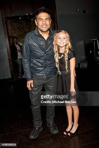 Director Francis dela Torre and actress Emily Skinner attend the Los Angeles Premiere Of "Blood Ransom" on October 28, 2014 in Los Angeles,...