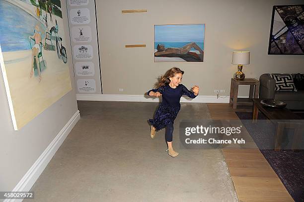 Artist Aelita Andre attends Aelita Andre Exhibit Opening Night at Gallery 151 on October 28, 2014 in New York City.