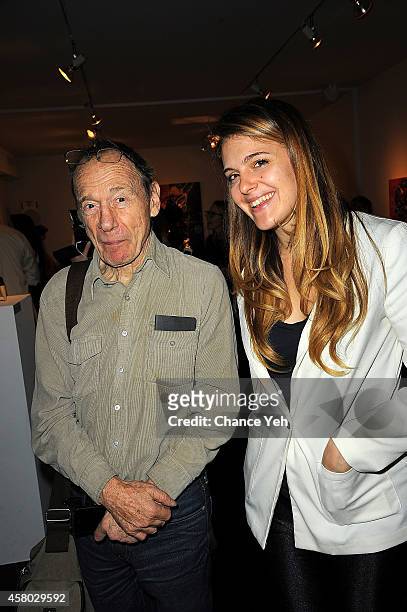 Anthony Hayden Guest and Laura O'Reilly attend Aelita Andre Exhibit Opening Night at Gallery 151 on October 28, 2014 in New York City.