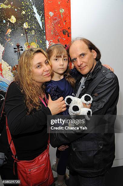 Nikka Andre, Aelita Andre and Michael Andre attend Aelita Andre Exhibit Opening Night at Gallery 151 on October 28, 2014 in New York City.