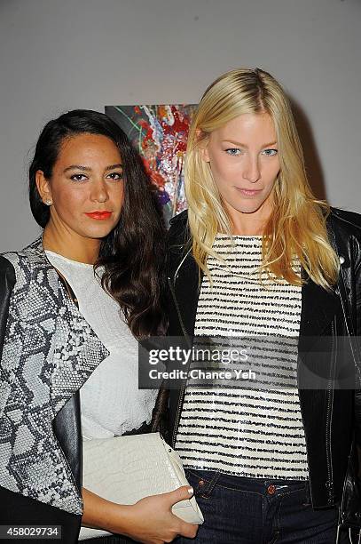 Joy Cioci and Amy Ruby attend Aelita Andre Exhibit Opening Night at Gallery 151 on October 28, 2014 in New York City.