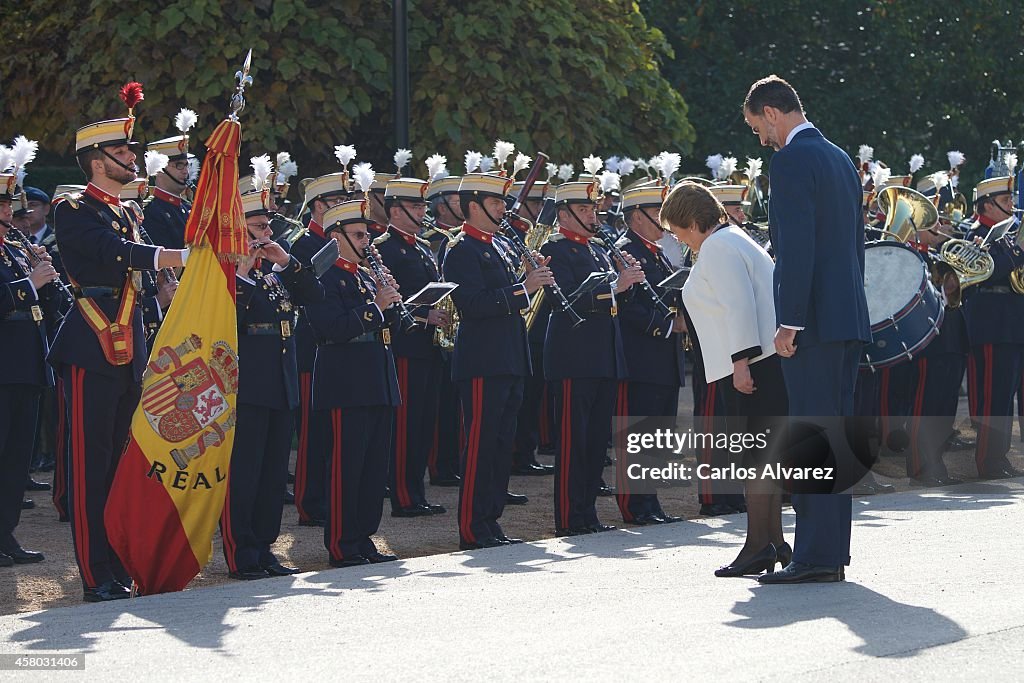 Spanish Royals Recive President of Chile Michelle Bachelet
