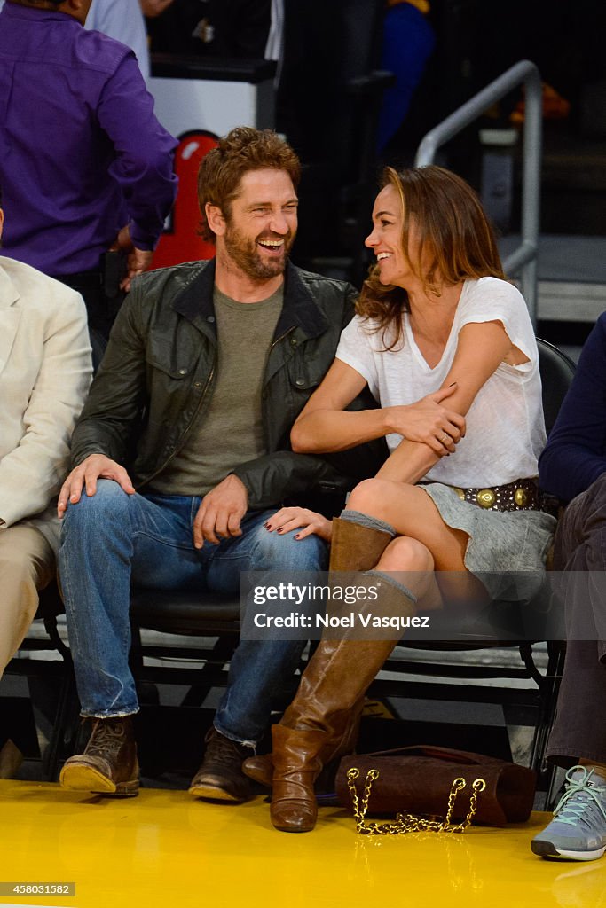 Celebrities At The Los Angeles Lakers Game