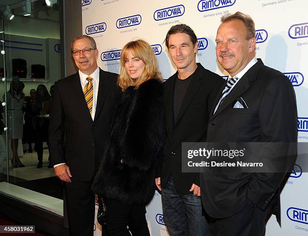 Tom Nelson, Melissa George, Neville Wakefield and Dieter Morszeck attend Rimowa NYC Store Grand Opening at Rimowa on October 28, 2014 in New York...