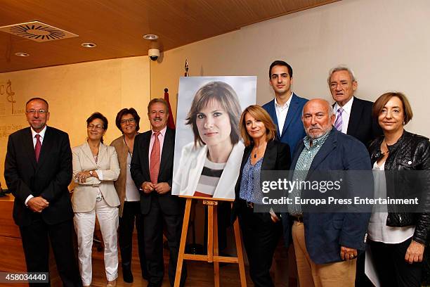 Concha Garcia Campoy's son, Lorenzo Diaz , Luis del Olmo , Maria Escario and Manuel Campo Vidal attend the presentation of Concha Garcia Campoy...