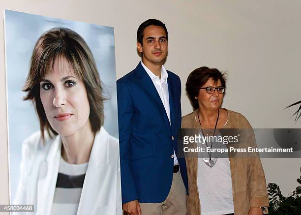 Concha Garcia Campoy's son, Lorenzo Diaz and Maria Escario attend the presentation of Concha Garcia Campoy Journalist Awards on October 28, 2014 in...