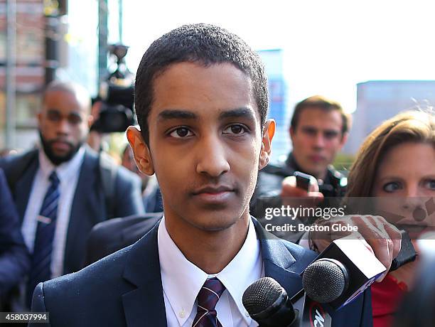 Robel Phillipos, friend of the Boston Marathon bomber, walks from the Moakley Federal Court in Boston to a waiting car after receiving a guilty...