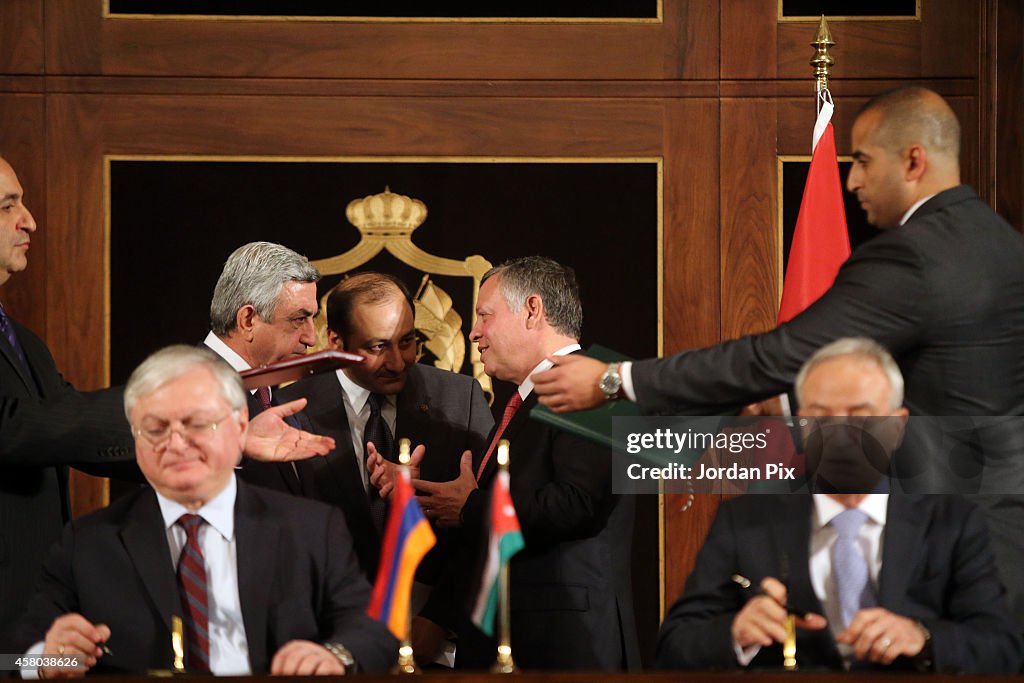 Jordanian King Abdullah receives Armenian President Serzh Sargsyan in Amman