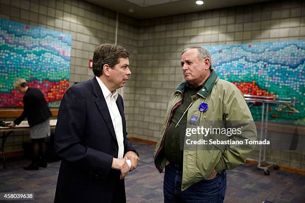 Democratic Senate candidate Mark Begich, talks to supporter at the Anchorage town hall. Mark Begich is the junior United States Senator from Alaska...