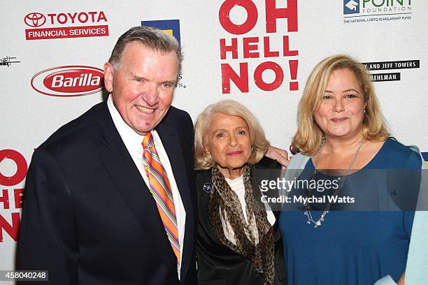 Civil Rights Activist David Mixner Civil Rights Activist Edis Windsor and Hillary Rosen attend the "Oh Hell No!" Opening Night - Arrivals And Curtain...