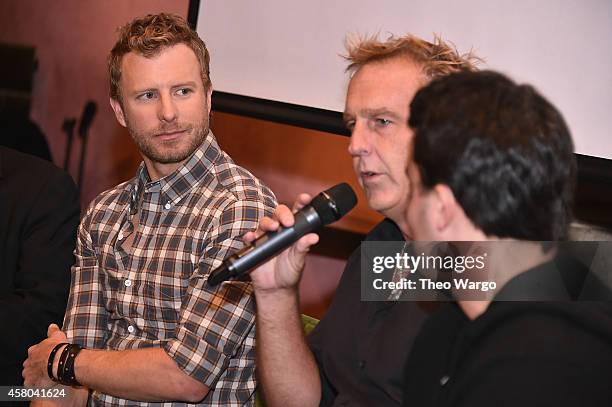 Dierks Bentley, Brian O'Connell and Jordan Wolowitz attend the Live Nation And Founder's Entertainment Press Conference With Dierks Bentley at Rose...